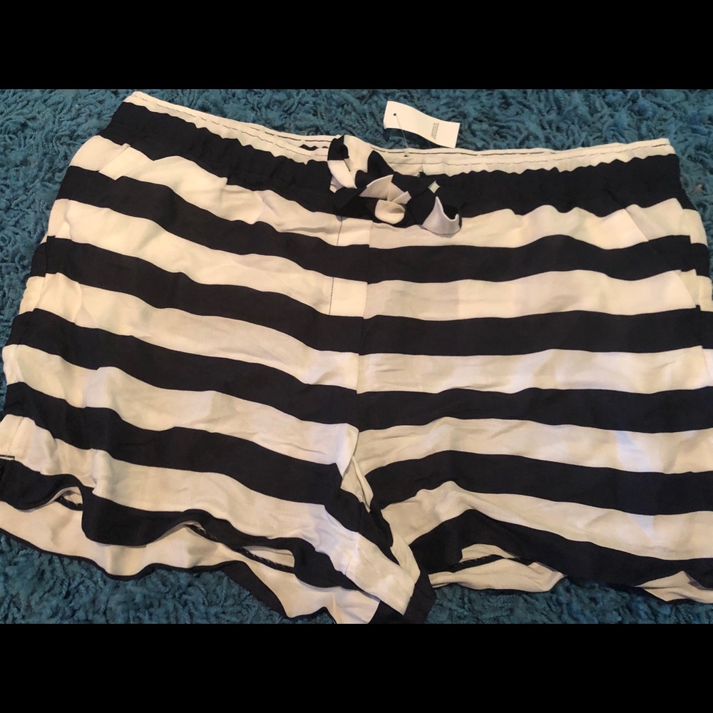 Loft Navy/White Striped Shorts